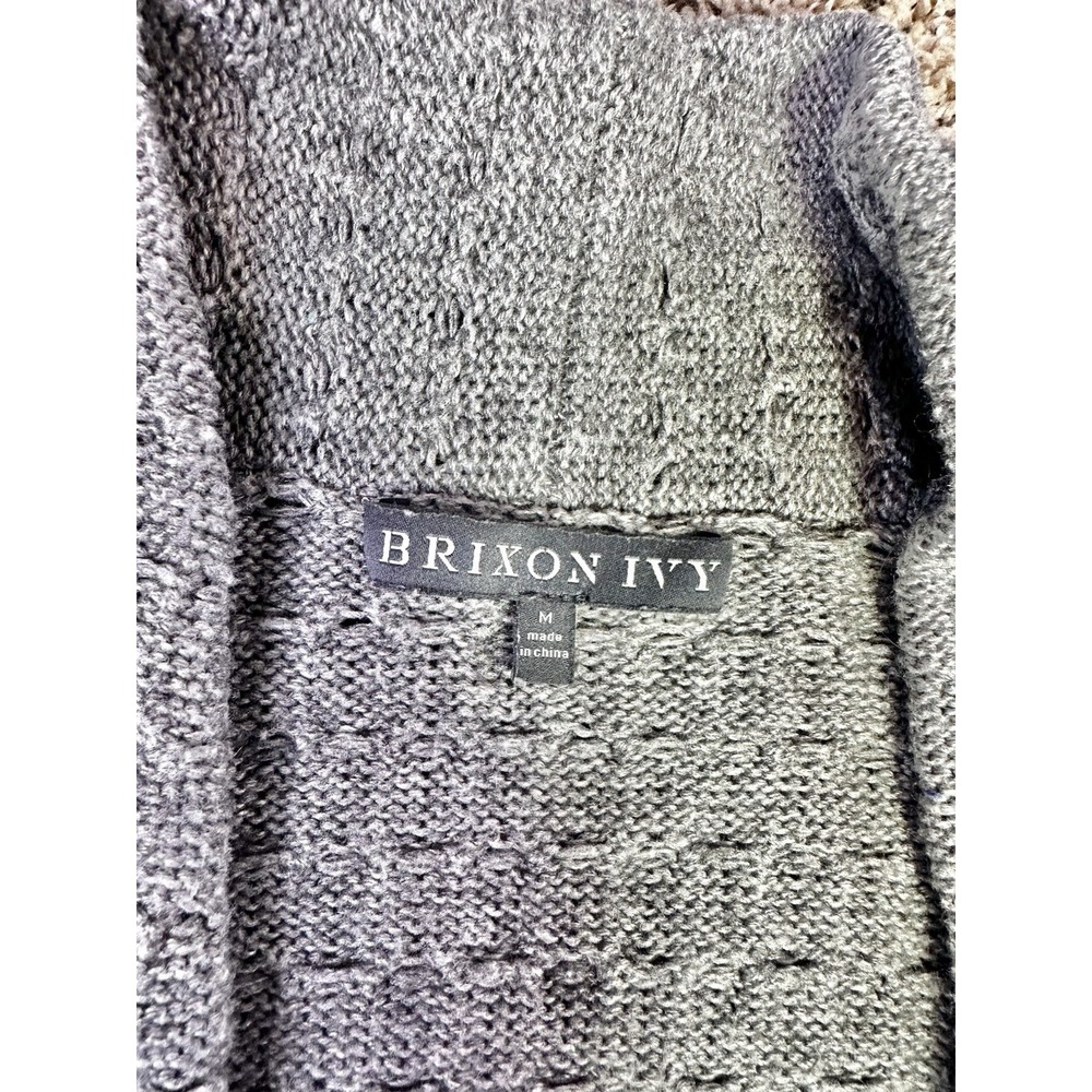 Brixon Ivy Lawley Cable Knit Women's Size Medium Open Cardigan Grey - Picture 5 of 5